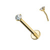Labret in Titanio con Cristallo a Griffe-Push in 1,2 mm