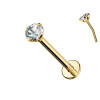 Labret in Titanio con Cristallo a Griffe-Push in 1,2 mm