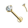 Labret in Titanio con Cristallo a Griffe-Push in 1,2 mm