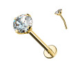 Labret in Titanio con Cristallo a Griffe-Push in 1,2 mm