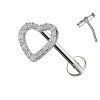Piercing Labbro con Cuore di Cristalli-Push in 1,2 mm