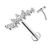 Piercing Labbro con Ramo di Cristalli-Push in 1,2 mm
