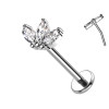 Piercing Labbro in Titanio con Fiore a Tre Petali-Push in 1,2 mm