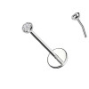 Labret in Titanio con Cristallo – Push In