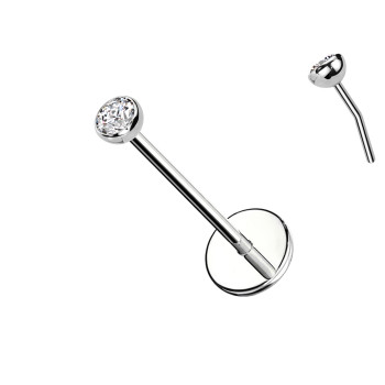 Labret in Titanio con Cristallo – Push In