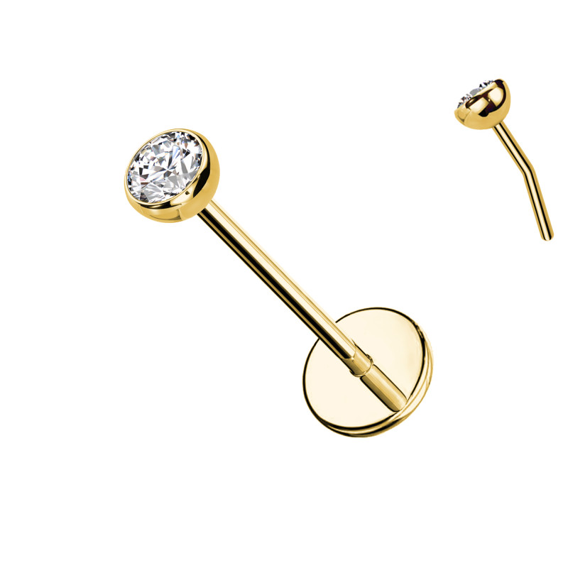 Labret in Titanio con Cristallo – Push In