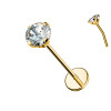 Labret in Titanio con Cristallo a Griffe-Push in 0,8 mm
