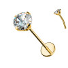 Labret in Titanio con Cristallo a Griffe-Push in 0,8 mm
