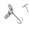 Cartilage Studs - 5 Crystals-Push In