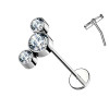 Piercing Labret Cartilage Push-in Three Crystals