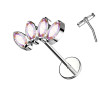 Piercing Labret in Titanio con quattro Cristalli -Push-in