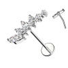 Piercing Labbro con Ramo di Cristalli-Push in 0,8 mm