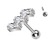 Piercing Labret con Cristalli Rettangolari a Scala