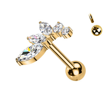 Piercing Labret con Cristalli a Forma di Libellula