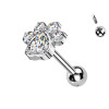 Piercing Labret con Cristallo e Foglia