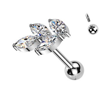Piercing Labret con Cristallo Marquise