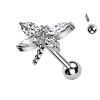 Piercing Labret con Cristalli a Forma di Libellula
