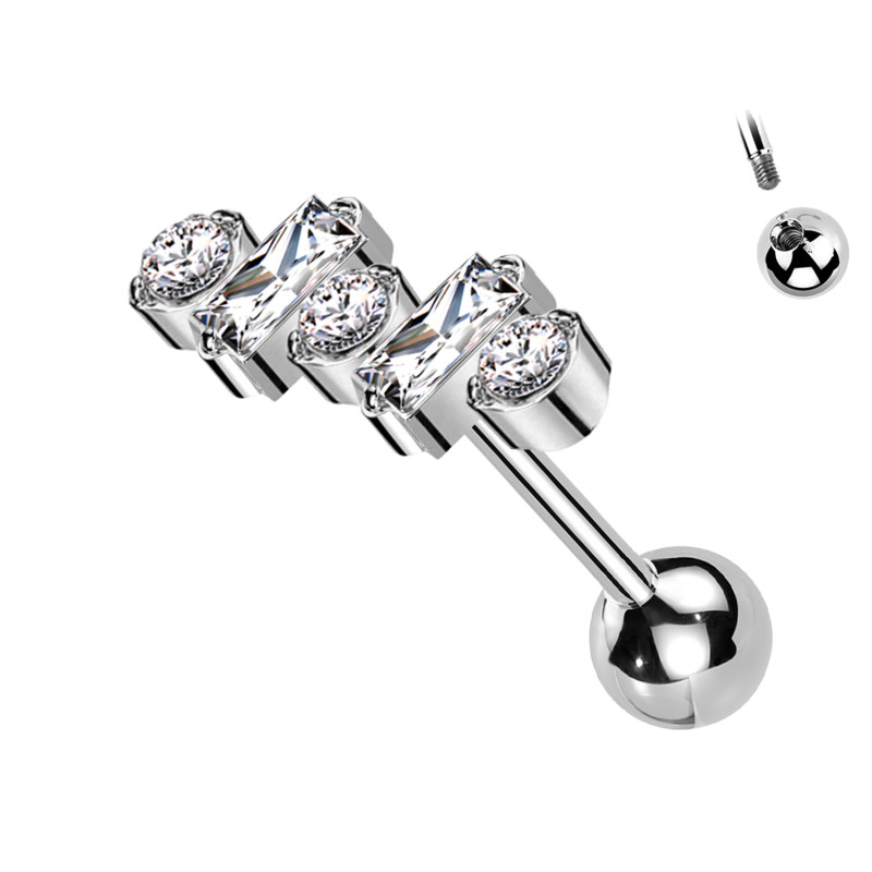 Piercing Labret con Cristalli Geometrici