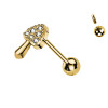 Piercing Labret con Cristalli a Forma di Fungo
