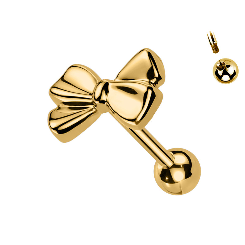 Piercing Labret con Cristallo a Forma di Fiocco