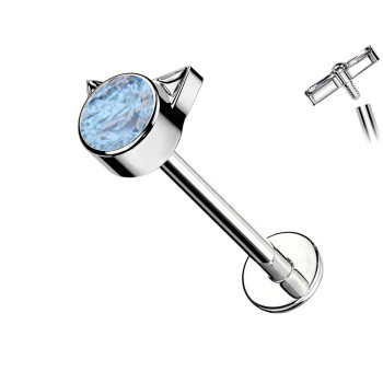 Labret Piercing in Titanium - Kitten Ears - Internal Threading