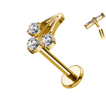 Piercing in Titanio con Doppia Curva Decorata da Cristalli