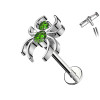 Titanium Labret Piercing - spider - Internal Thread