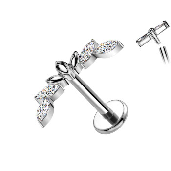Piercing Labret in Titanio con Cristalli