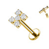 Piercing Labret in Titanio con Cristalli a Croce