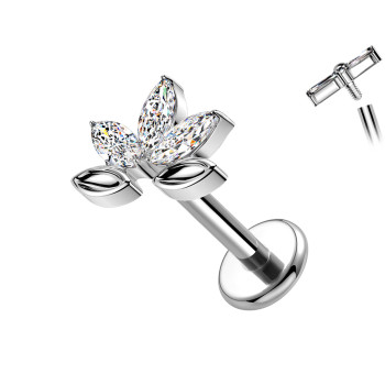 Piercing Labret in Titanio con Cristalli