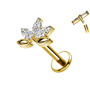 Piercing Labret in Titanio con Cristalli