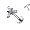 Piercing Labret in Titanio con Fiore con Cristalli