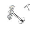 Piercing Labret in Titanio con Cuore con Cristalli