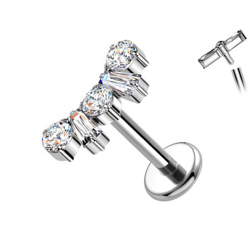 Piercing Labret in Titanio con Cristalli