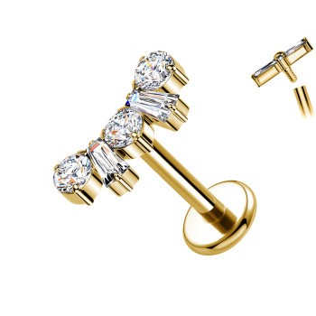 Piercing Labret in Titanio con Cristalli