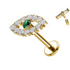 Piercing Labret in Titanio con Occhio con Cristallo