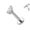 Piercing Labret in Titanio con Cristallo a Forma di Goccia