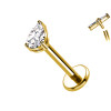 Piercing Labret in Titanio con Cristallo a Forma di Goccia