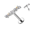 Piercing Labret in Titanio a Forma Lineare con Cristalli