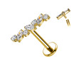 Piercing Labret in Titanio a Forma Lineare con Cristalli