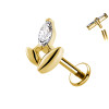 Piercing Labret in Titanio a Forma di Goccia con Cristallo