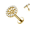 Piercing Labret in Titanio a Forma di Cerchio con Cristalli