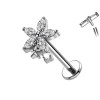 Titanium Flower and Star Piercing with Crystals