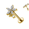 Titanium Flower and Star Piercing with Crystals