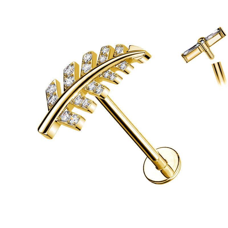 Leaf-Shaped Titanium Piercing Labret