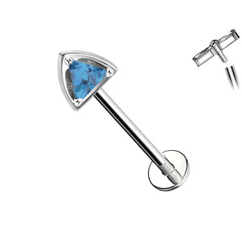 Piercing Labret In Titanio Con Cristallo Triangolare