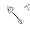 Titanium Piercing Labret with Triangular Crystal