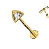 Titanium Piercing Labret with Triangular Crystal