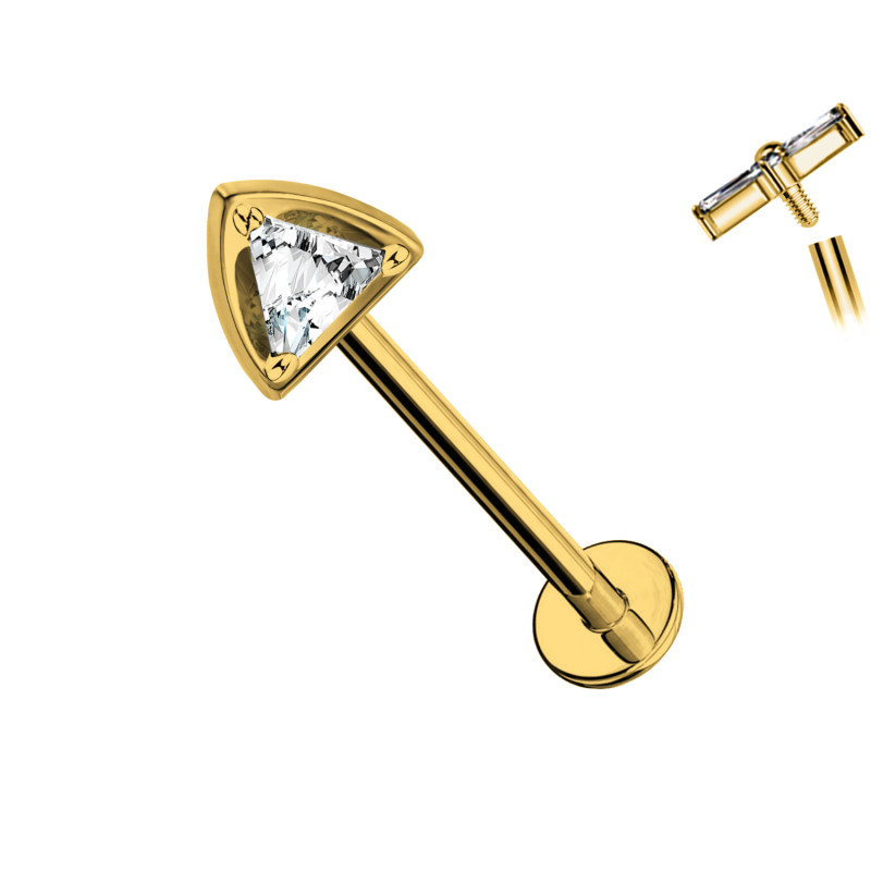 Titanium Piercing Labret with Triangular Crystal