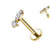 Piercing Labret in Titanio con Cristallo a Due Dimensioni
